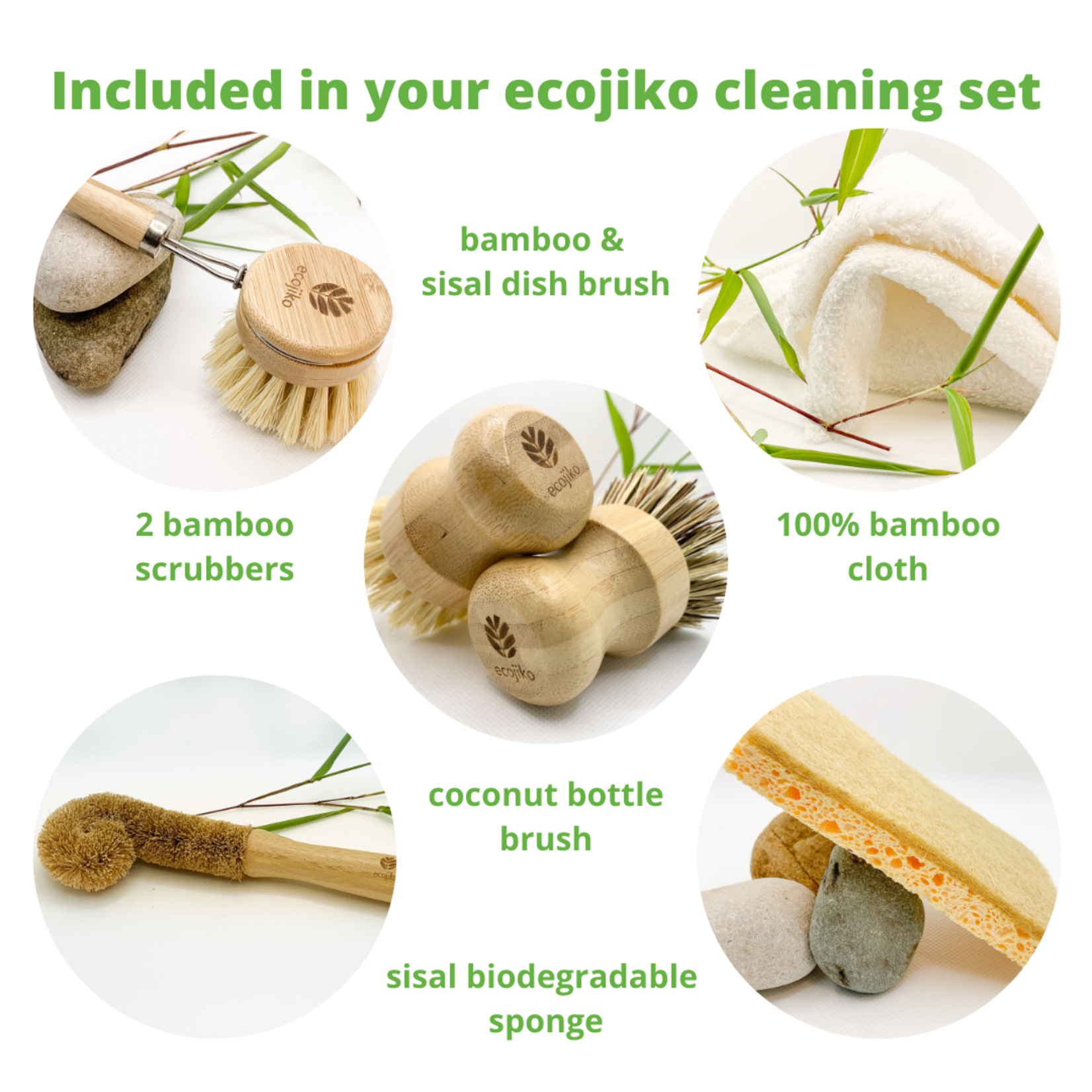 Ecojiko Afwasborstel- en schoonmaakset
